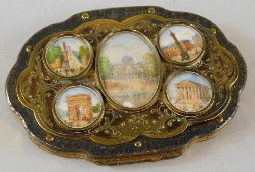 A 19thC Grand Tour type gilt metal purse