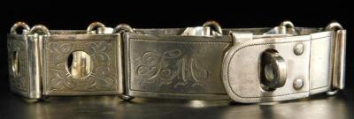 A Victorian silver plated articulated dog collar