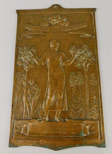 A bronze relief cast plaque by Sir W Hamo