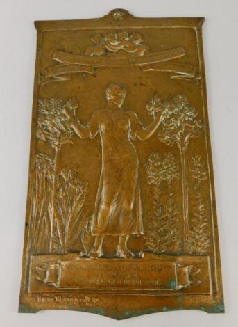 A bronze relief cast plaque by Sir W Hamo