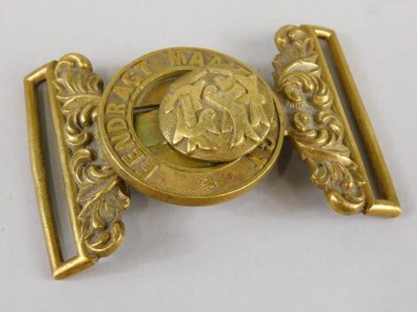 A Boer War cast brass belt buckle