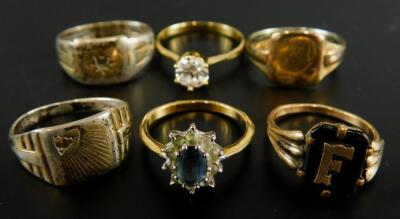 Six dress rings