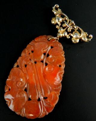 A carnelian brooch