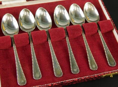 A set of six Elizabeth II silver teaspoons