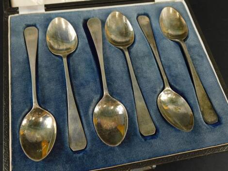 A set of six George VI silver teaspoons