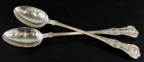 A pair of Victorian silver King's pattern serving spoons