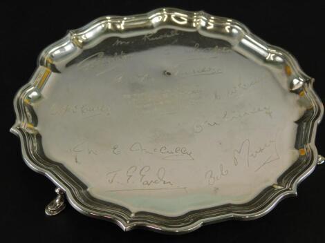 An Elizabeth II silver waiter