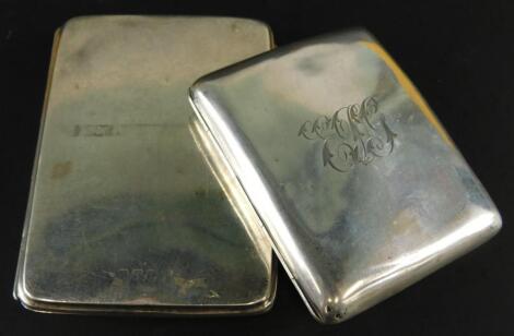 Two silver cigarette cases