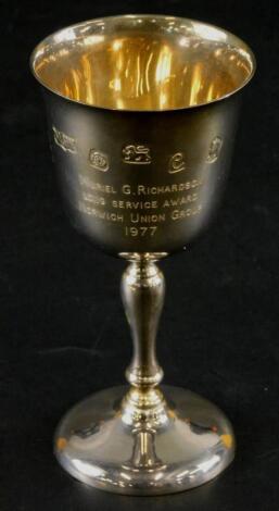 An Elizabeth II silver goblet by Mappin & Webb