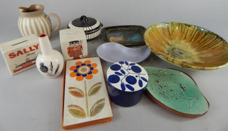 A collection of retro style pottery