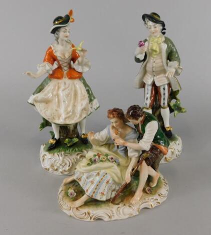 Three early 20thC porcelain figures