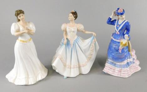 Three Royal Doulton porcelain ladies