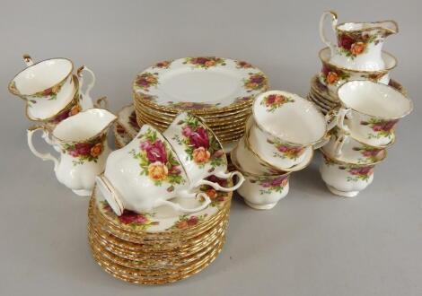 A Royal Albert Old Country Roses pattern part tea and dinner service.