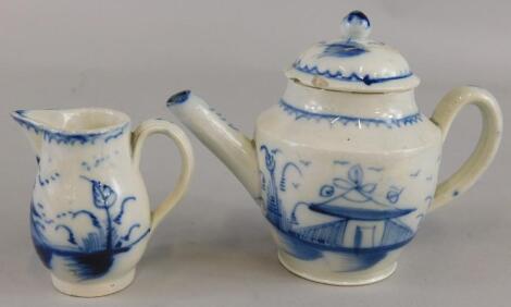 An early 19thC English porcelain miniature teapot