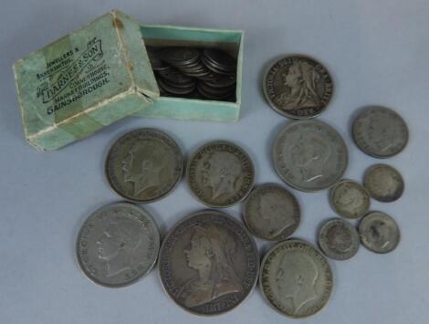 A collection of British silver coins