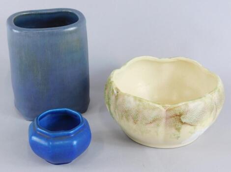 Three items of art pottery