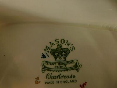 A Masons Ironstone green chartreuse pattern tureen - 2