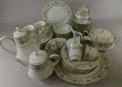 A Noritake Green Hill pattern contemporary part dinner and tea service