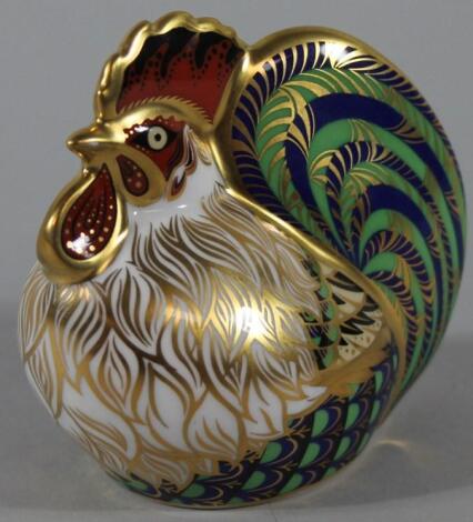 A Royal Crown Derby farmyard cockerel