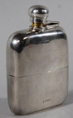 A George V silver hip flask