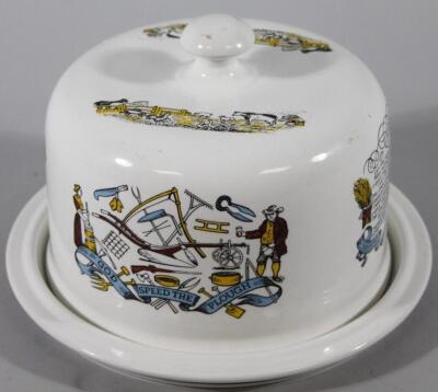 A mid 20thC Ironstone cheese dish with cover