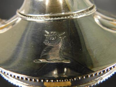A George III silver two handled tea urn - 5
