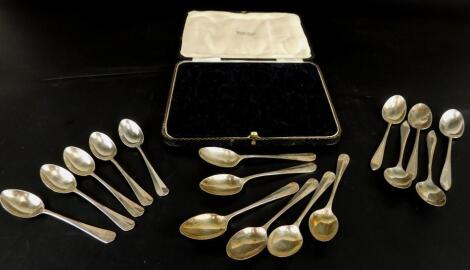 Various silver Old English pattern coffee spoons