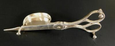 A set of George III silver and steel candle snuffers