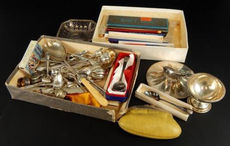 Various silver plated cutlery and trinkets