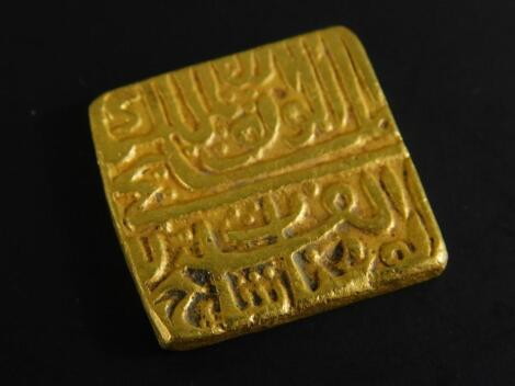 A Mohur-Princeley gold square coin