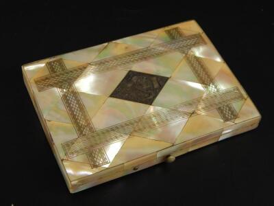 A 19thC mother of pearl card case