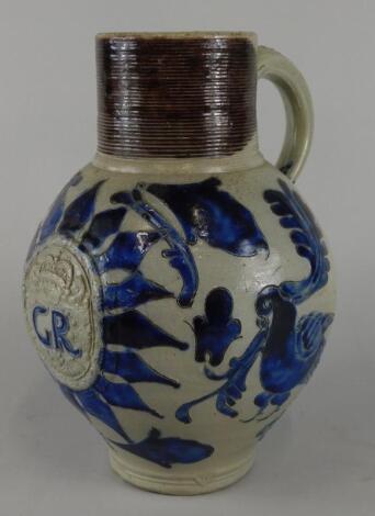 A German Westerwald type stoneware jug