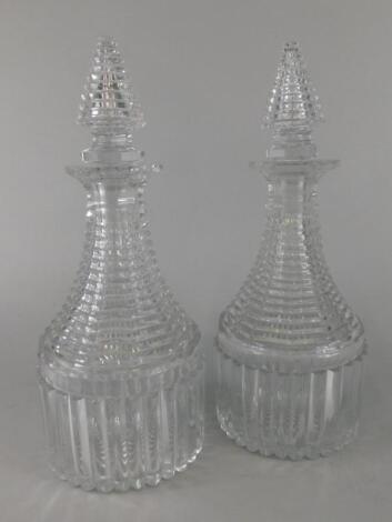 A pair of 19thC decanters and stoppers