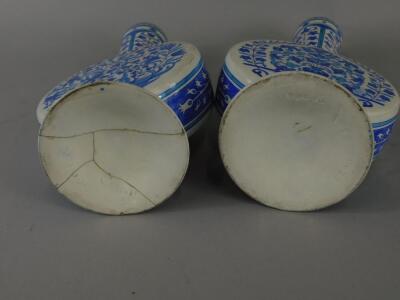 A pair of Minton Iznik style pottery moon flasks - 2