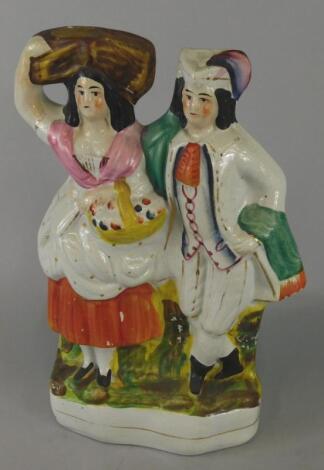 A Victorian Staffordshire flatback figure group