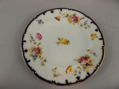 A late 19th/early 20thC Cauldon floral painted and printed part tea service - 3