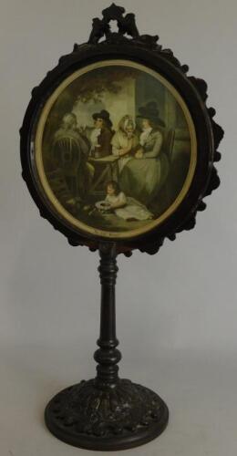 A late 19thC/early 20thC table screen