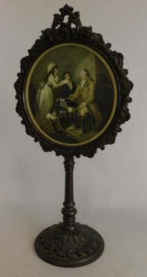 A late 19thC/early 20thC table screen - 2