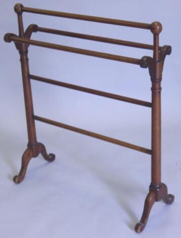 A Victorian mahogany towel rail