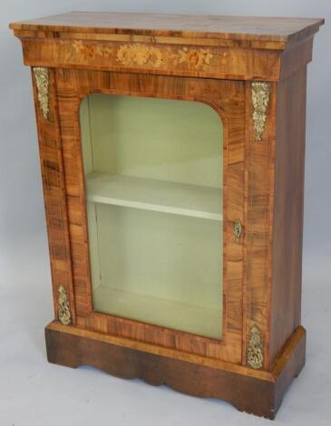 A Victorian walnut and marquetry pier cabinet