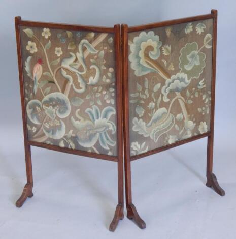 An Edwardian mahogany firescreen