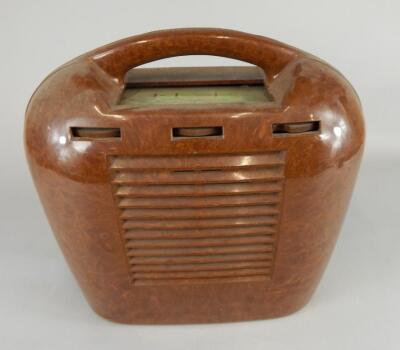 A GEC brown Bakelite portable radio