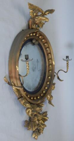 A Regency giltwood and gesso girandole