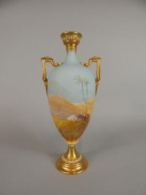 A Royal Worcester two handled ovoid vase - 2