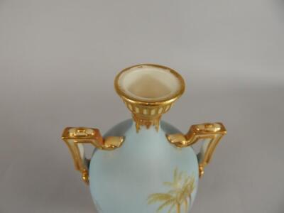 A Royal Worcester two handled ovoid vase - 4