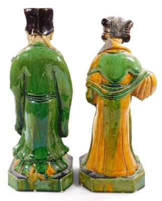 A pair of Chinese pottery Ming style figures - 15