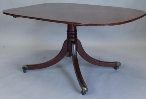 A 19thC mahogany rectangular breakfast table