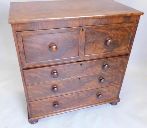 A Victorian mahogany secretaire chest