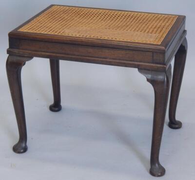 An early to mid 20thC mahogany dressing stool