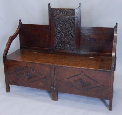 An oak settle